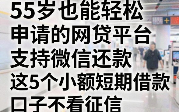 55岁也能轻松申请的网贷平台，支持微信还款，这5个小额短期借款口子不看征信