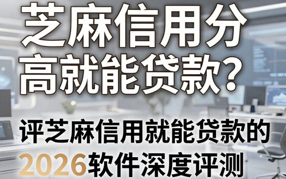 芝麻信用分高就能贷款？2026年这五款评芝麻信用就能贷款的软件深度评测！