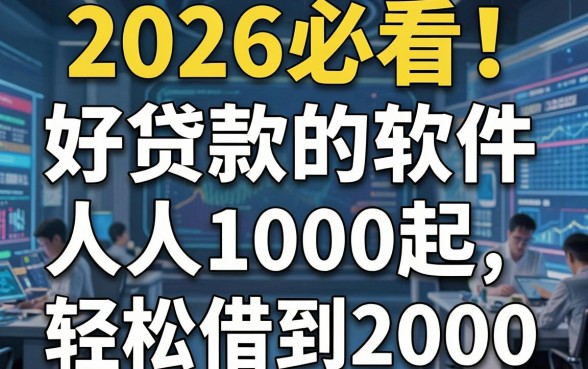 2026必看!这5个好贷款的软件人人1000起,轻松借到2000