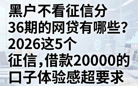 黑户不看征信分36期的网贷有哪些?2026这5个无视征信借款20000的口子体验感超好