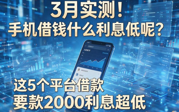 3月实测!手机借钱什么利息低呢?这5个平台借款2000利息超低