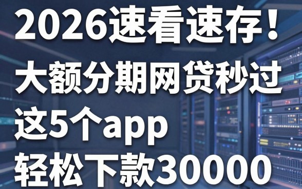 2026速看速存!大额分期网贷秒过,这5个app轻松下款30000