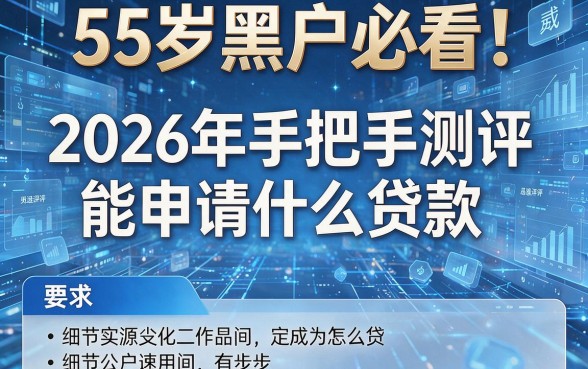 55岁黑户必看！2026年手把手测评能申请什么贷款