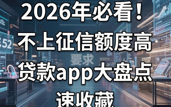 2026年必看!5个不上征信额度高的贷款app大盘点,速收藏!