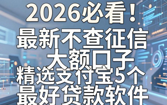 2026必看!最新不查征信大额口子,精选支付宝5个最好贷款软件