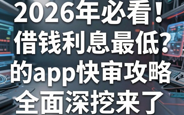 2026年必看！手机借钱利息最低的app快审攻略，全面深挖来了！