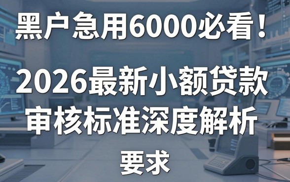 黑户急用6000必看！2026最新小额贷款审核标准深度解析