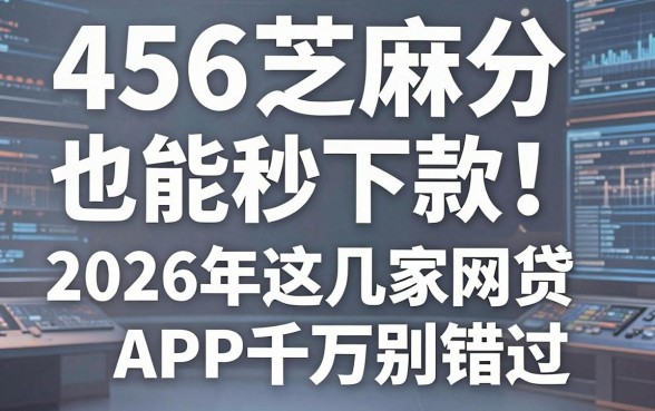 456芝麻分也能秒下款！2026年这几家网贷APP千万别错过