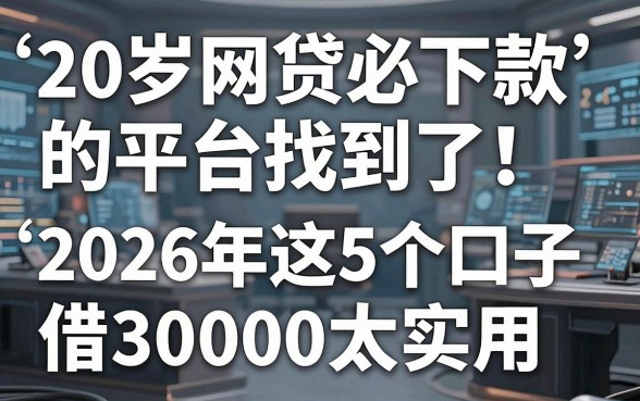 20岁网贷必下款的平台找到了！2026年这5个口子借30000太实用