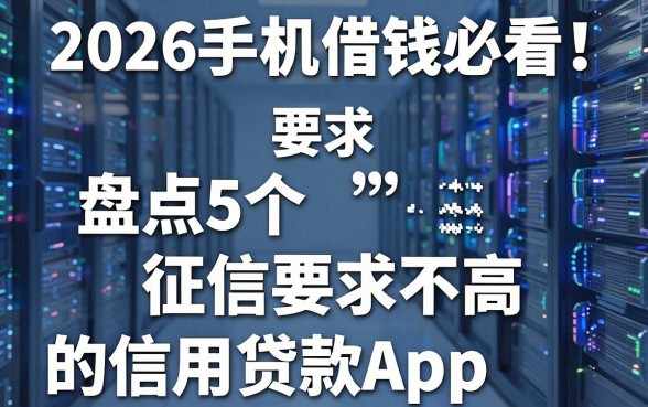 2026手机借钱必看！盘点5个征信要求不高的信用贷款App