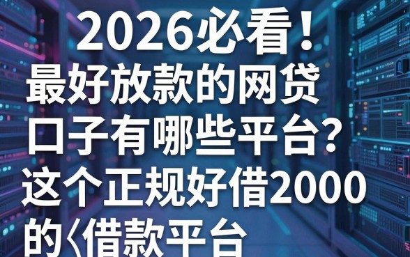2026必看!最好放款的网贷口子有哪些平台?这5个正规好借2000的借款平台重点解析!