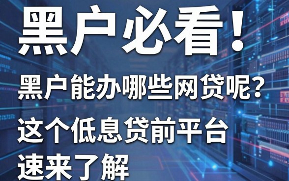 黑户必看！黑户能办哪些网贷呢？这5个低息贷款平台速来了解
