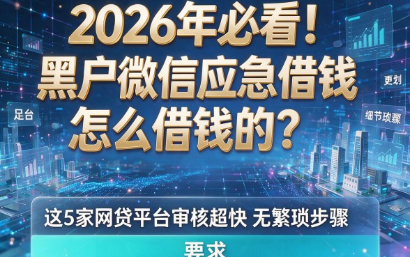 2026年必看！黑户微信应急借钱怎么借钱的？这5家网贷平台审核超快无繁琐步骤