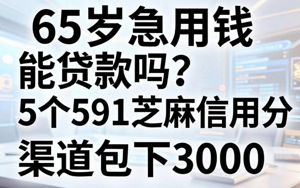 65岁急用钱能贷款吗?这5个591芝麻信用分渠道包下3000