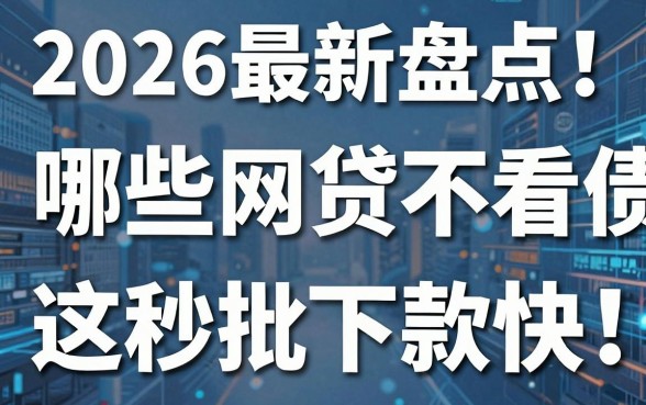 2026最新盘点!哪些网贷不看负债这秒批下款快!