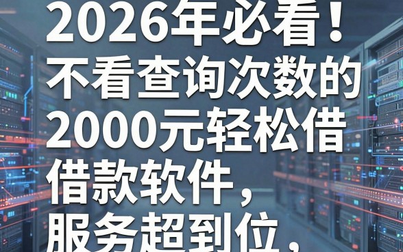 2026年必看!这五款不看查询次数的借款软件,2000元轻松借,服务超到位