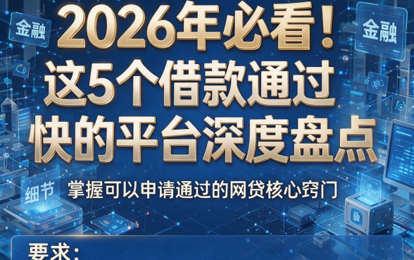 2026年必看!这5个借款通过快的平台深度盘点,掌握可以申请通过的网贷核心窍门
