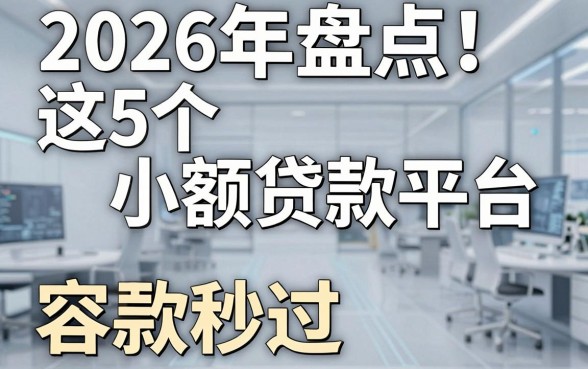 2026年盘点！这5个小额贷款平台容易通过，借款秒过无视一切