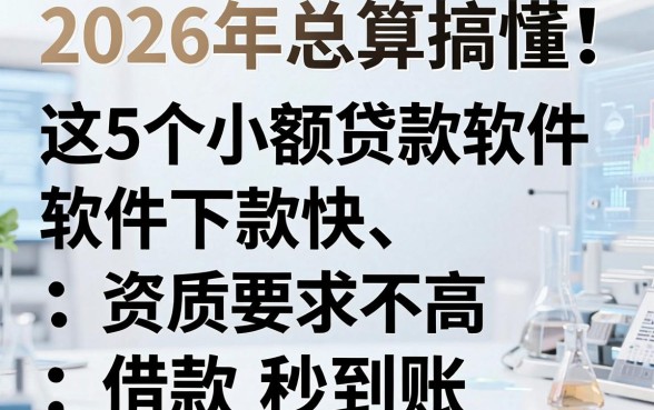 2026年总算搞懂!这5个手机小额贷款软件下款快、资质要求不高,借款秒到账