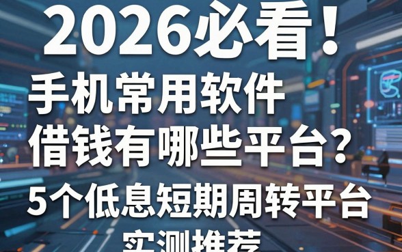 2026必看!手机常用软件借钱有哪些平台?5个低息短期周转平台实测推荐
