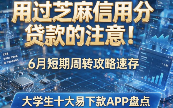 用过芝麻信用分贷款的注意!6月短期周转攻略速存,附大学生十大易下款APP盘点