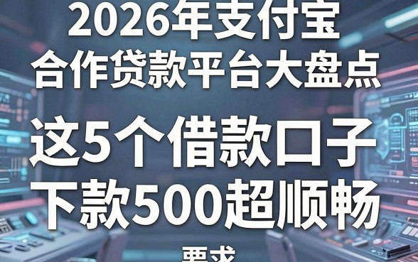 2026年支付宝合作贷款平台大盘点,这5个借款口子下款500超顺畅