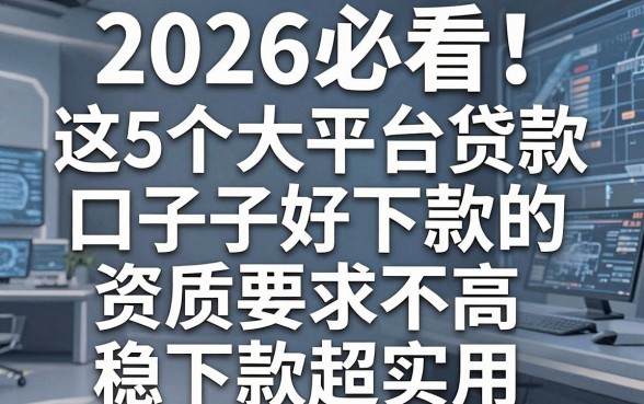 2026必看!这5个大平台贷款口子好下款的,资质要求不高稳下款超实用