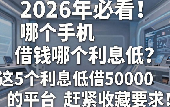 2026年必看！哪个手机借钱哪个利息低？这5个利息低借50000的平台赶紧收藏