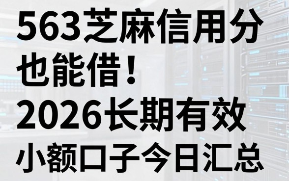 563芝麻信用分也能借!2026长期有效小额口子今日汇总