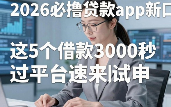 2026必撸贷款app新口子，这5个借款3000秒过平台速来试申！