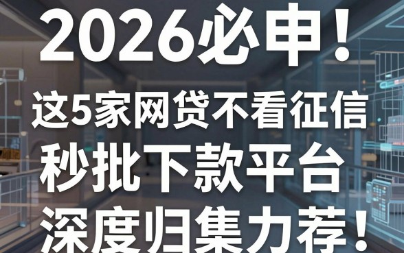 2026必申!这5家网贷不看征信秒批下款平台,深度归集力荐