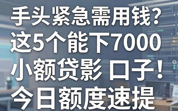 手头紧急需用钱？这5个能下7000的小额贷款口子，今日额度速提！