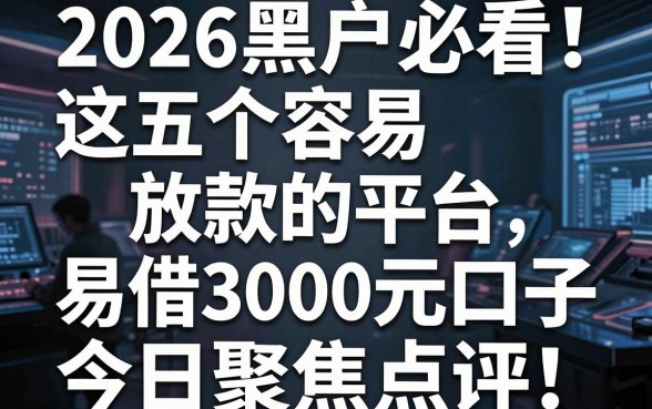 2026黑户必看！这五个容易放款的平台，易借3000元口子今日聚焦点评