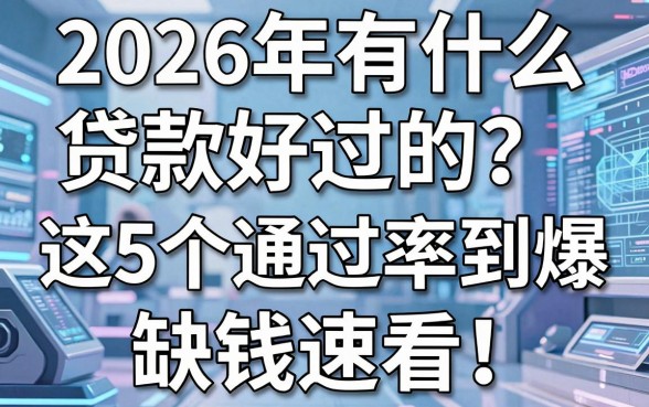2026年有什么贷款好过的?这5个通过率高到爆,缺钱速看!