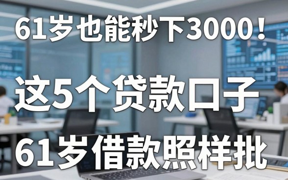 61岁也能秒下3000!这5个贷款口子,61岁借款照样批