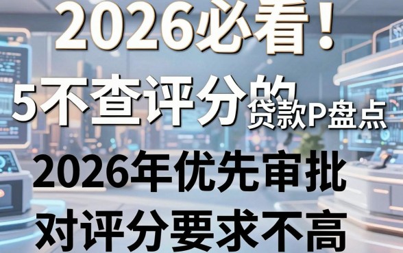 2026必看!5个不查评分的贷款APP盘点,2026年优先审批、对评分要求不高