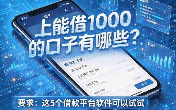 手机上能借1000的口子有哪些?这5个借款平台软件可以试试!