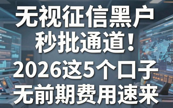 无视征信黑户秒批通道!2026这5个口子无前期费用速来