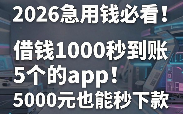 2026急用钱必看!这5个借钱1000秒到账的app,5000元也能秒下款