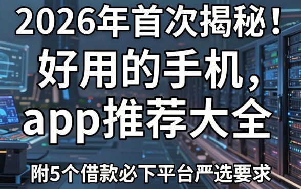2026年首次揭秘!好用的手机app推荐大全,附5个借款必下平台严选
