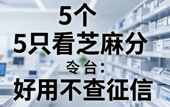 5个只看芝麻分、好用不查征信的贷款平台优选！