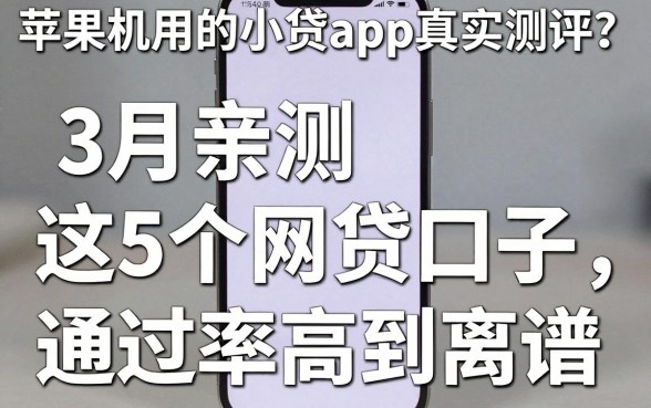 苹果手机用的小贷app真实测评:3月亲测这5个网贷口子,通过率高到离谱