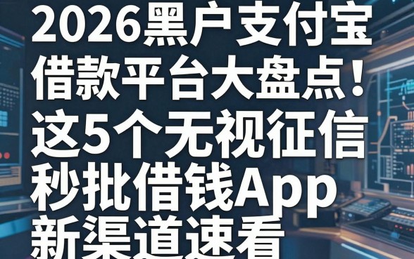 2026黑户支付宝借款平台大盘点!这5个无视征信秒批借钱App新渠道速看