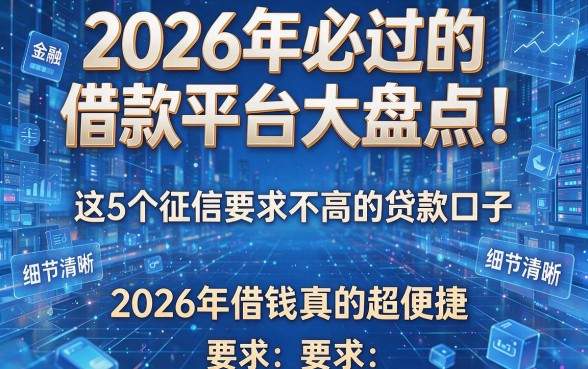 2026年必过的借款平台大盘点！这5个征信要求不高的贷款口子，2026年借钱真的超便捷