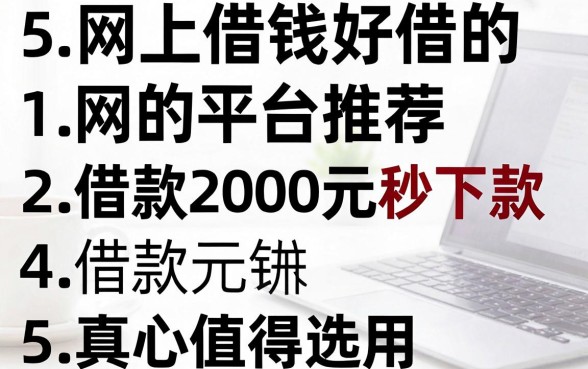 5个网上借钱好借的平台推荐,借款2000元秒下款,真心值得选用