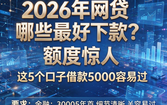 2026年网贷哪些最好下款?额度惊人,这5个口子借款5000容易过!