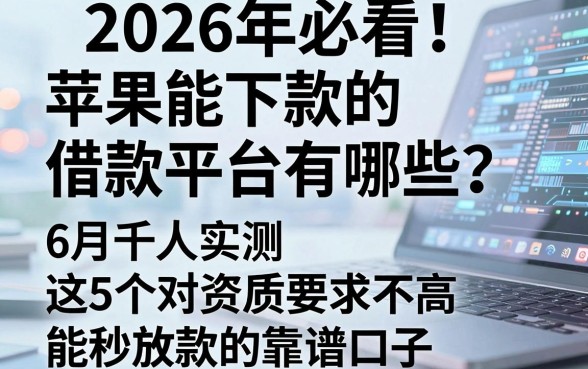2026年必看!苹果能下款的借款平台有哪些?6月千人实测这5个对资质要求不高、能秒放款的靠谱口子
