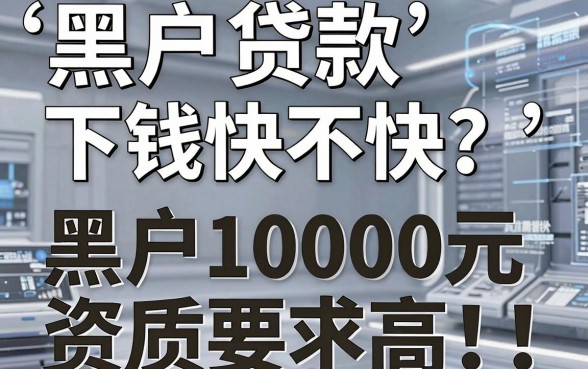 黑户贷款下钱快不快？亲测推荐这5个借款软件，黑户10000元资质要求不高！