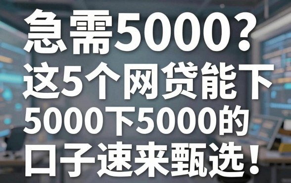 急需5000?这5个网贷能下5000的口子速来甄选!