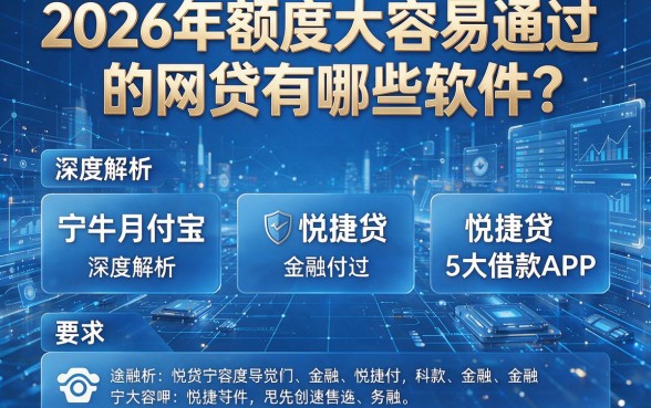 2026年额度大容易通过的网贷有哪些软件?深度解析宁牛月付宝、悦捷贷等5大借款APP